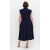 Women's Plus Size Utility Midi Dress - navy | CITY CHIC - 3 of 4