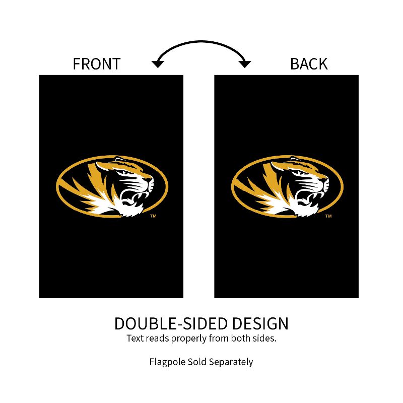 Evergreen NCAA University of Missouri Applique House Flag 28 x 44 Inches Outdoor Decor for Homes and Gardens, 4 of 8