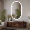 Okak Modern Simple Oval Smart Wall Mirror for Bathroom,Bedroom,Barber Shop Anti-fog Vanity Mirror with LED Touch Screen - 3 of 4
