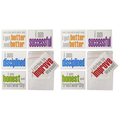 Inspired Minds Note Cards with Envelope, Inner Strength Booster Set, 10 Per Set, 2 Sets