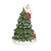 Transpac Resin 7 in. Multicolor Christmas Nostalgic Santa and Tree Music Box - 2 of 4