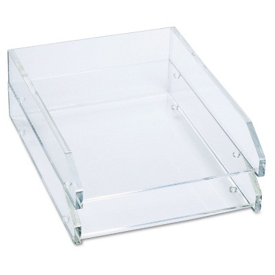 4-Tier Clear Paper Tray Acrylic File Document Storage For Office Study Room