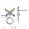 Black Bow Jewelry Sterling Silver & CZ Love and Kisses Post Dangle Earrings, 12 x 19mm - 3 of 4