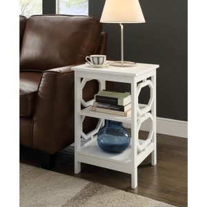 HomeStock Belmont End Table with Sleek Octagon Cutouts and Multiple Tiers, Stylish Accent Side Table with Open Storage for Living Room or Bedroom - 1 of 4