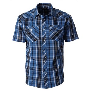 Gioberti Men's Western Cowboy Short Sleeve Shirt with Snap Buttons - 1 of 4