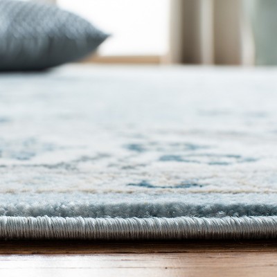 Isabella Light Blue Synthetic 8' x 10' Oriental Area Rug