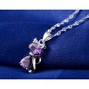 Kitten Cat Pendant Necklace for  Women Purple Cubic Zirconia Ginger Lyne Collection - 2 of 4