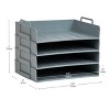 Mind Reader Stackable Paper Tray, Desktop Organizer, File Storage, Office, Plastic, 13.75"L x 10"W x 10.75"H, 4 Pcs., Black - 3 of 4