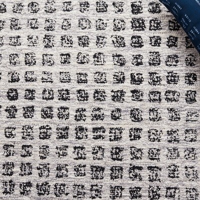 Handmade Silver and Black Wool Tufted Runner Rug, 108" x 27"