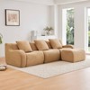 Aukfa Modular Teddy Fabric Sofa,Convertible Modular Sectional Sofa Set , 3-Seats with 1/2/3 Ottoman Soft Boneless Design for Living Room - 3 of 4