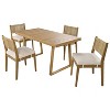 Carrie 5-Piece Acacia Wood Patio Dining Set, Outdoor Furniture with Dining Table and Chair Set, Thick Cushions - Maison Boucle - image 3 of 4