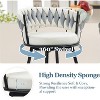DYHOME Swivel Bar Stools Set of 2, 24" Counter Height Kitchen Stools with Back, Suede & Woven Backrest, 360° Roating Metal Frame Barstools - 4 of 4