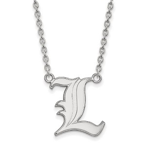 Black Bow Jewelry 10k White Gold Louisville Cardinals NCAA Necklace 18 Inch - 1 of 4