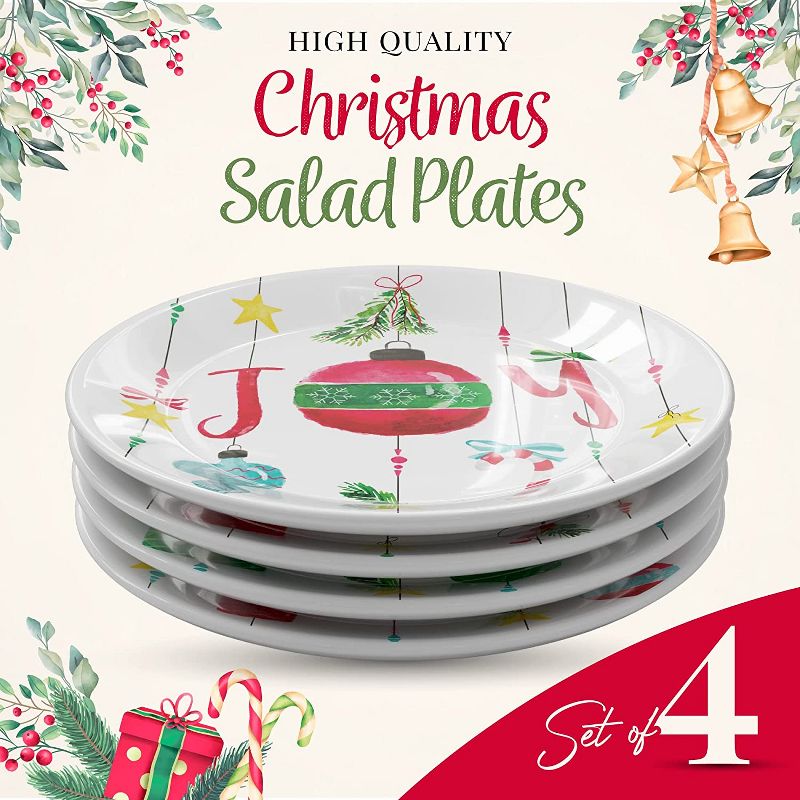 American Atelier Christmas Party Plates, Set of 4, 8 inch, 2 of 8