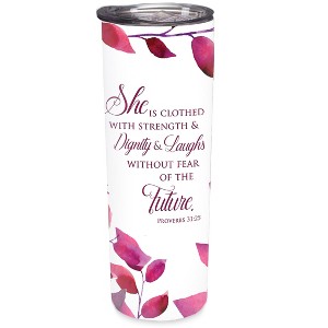 Elanze Designs Clothed Strength Dignity Crimson Foliage 20 ounce Stainless Steel Travel Tumbler - 1 of 4