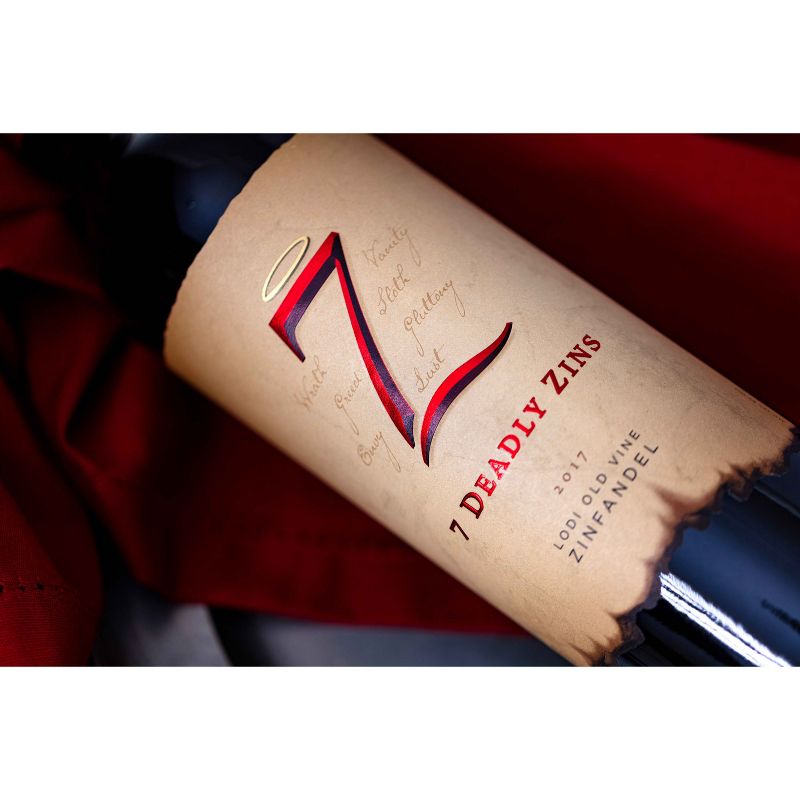 7 Deadly Zins Old Vine Zinfandel Red Wine - 750ml Bottle, 4 of 8
