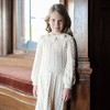 Hope & Henry Girls' Organic Rosette Detail Cable Knit Sweater Dress, Ivory Cable with Rosettes, 5 - 2 of 4