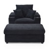Oversized Corduroy Lounge Accent Chair Sofa with Ottoman & Neck Pillow - 4 of 4