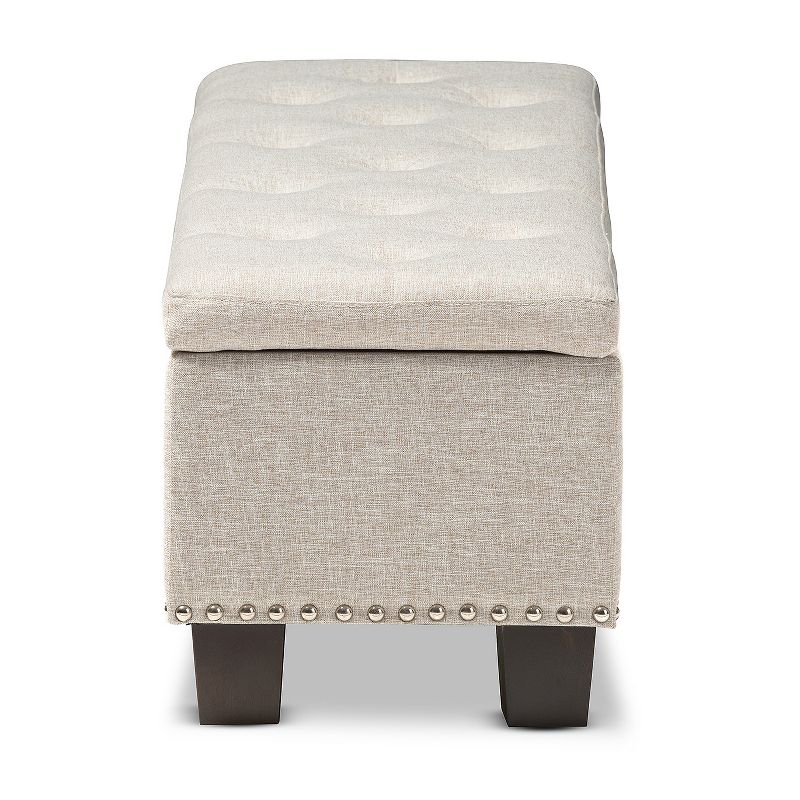 Hannah Modern And Contemporary Fabric Upholstered Button - Tufting Storage Ottoman Bench - Baxton Studio, 5 of 8