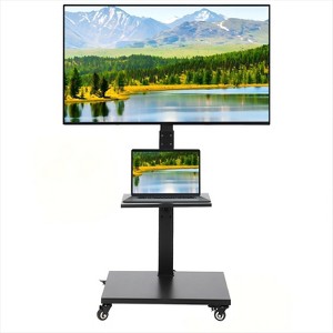 Rolling TV Stand with Power Outlet ¨C Tilt & Swivel Mobile TV Cart on Wheels for 32-75 Inch TVs up to 120 Lbs, Height Adjustable - 1 of 4