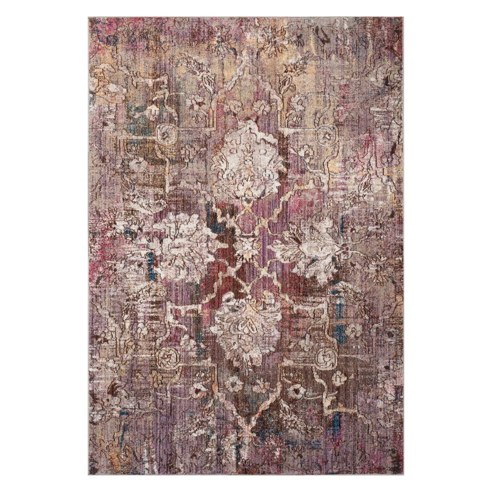 5'1inx7'6in Medallion Loomed Area Rug Pink/Gray - Safavieh