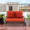 Tangkula 2-Person Outdoor Patio Glider Bench Swing Seat Bench w/ Seat & Back Cushions - 3 of 4