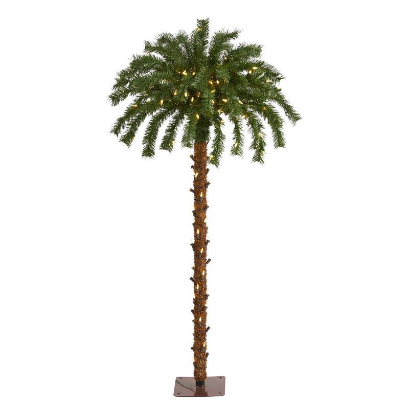 4ft Nearly Natural Pre-Lit LED Palm Artificial Christmas Tree Warm White Lights, 1 of 10