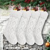 18 Inches Large Stockings 6Pcs Burgundy Ivory White Stretchable Knitted Christmas Stockings with 50pcs Personalizable Tags Family - 3 of 4