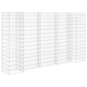 vidaXL Gabion Planter Silver Steel wire Large Decorative Inlays - 1 of 4