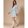 INSPIRE CHIC Women's Tweed Long Sleeves Square Neckline Knee Length Dresses - 4 of 4