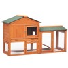 FURNIinspire Pet Crates And Houses Wooden Rabbit Hutch, Bunny Cage With Removable Tray, Indoor Outdoor, Orange Red, 21.25"*58"*33.5" - 2 of 4