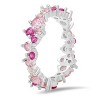 Sterling Silver Abstract Pink Ombre Eternity Band Ring - 2 of 3