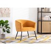 NicBex Velvet Accent Chair,Upholstered Living Room Chairs with Curved Stitched Back and Metal Legs,Cozy Armchair,Accent Chairs for Living Room - 2 of 4