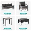 Sonkuki Outdoor Furniture Set Patio Conversation Sofa with Coffee Table Set, All-Weather PE Rattan Couch with Cushion - 3 of 4