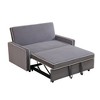 DOMETOUR Light Gray Fluffy Fabric 1-Piece Convertible Sofa Bed – Soft Upholstered Sleeper Couch for Living Room, Guest Room, or Small Spaces - 4 of 4