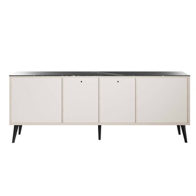 Haley 78.7" Black and White Mid-Century Modern Sideboard