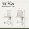 Maven Lane Pullman Swivel High Back Fabric Counter Height Bar Stool - 4 of 4