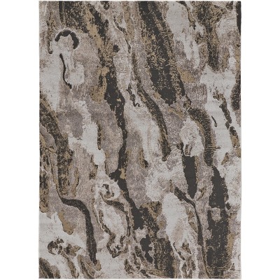 Vancouver Modern Abstract Ivory/Brown/Taupe Area Rug