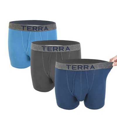 Terra Mens Boxer Briefs Breathable Cotton Underwear For Men - 3 Pack ...