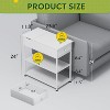 Side Table with 2 USB Ports and 2 Outlets, Flip Top End Table with Drawer and Storage Shelves, End Stand with Charging Station - 3 of 4