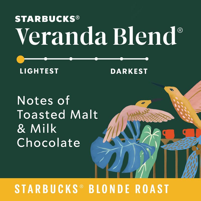 Starbucks Blonde Light Roast K-Cup Coffee Pods Veranda Blend for Keurig Brewers, 3 of 8