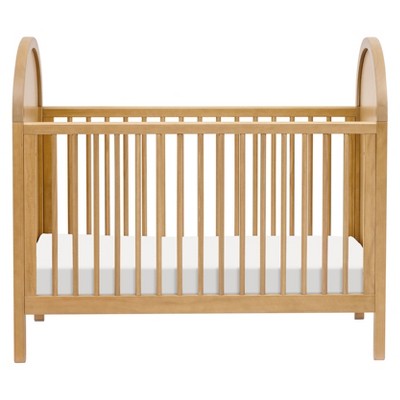 Light Wood Pine Boho-Chic Convertible Toddler Crib