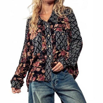 Women's Floral Illusion Printed Shirt - Urban Daizy