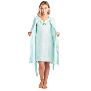 Casual Nights Women's 2 Piece Floral Robe and Gown Set - 1 of 4