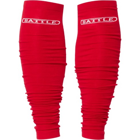 Battle Sports Adult Lightweight Long Football Leg Sleeves - S/M - Red