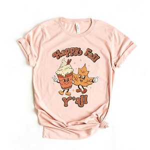 Simply Sage Market Women's Retro Happy Fall Y'all Leaf Short Sleeve Graphic Tee - 1 of 4