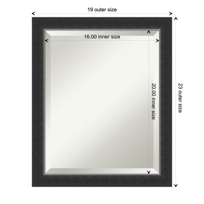 Corvino Black Beveled Wood Bathroom Vanity Mirror