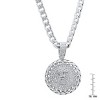 Steeltime 30" stainless steel simulated diamond round jesus head pendant - 3 of 4