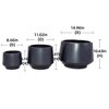 NAYSAYE Planter Set of 4 Ceramic Flowerpot Sleek Design All Weather Durability for Indoor Outdoor Garden, Gray, 14.7"*14.7"*10.7" - 3 of 4