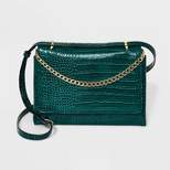 Alligator Print Top Handle Satchel Handbag - A New Day™ Teal Blue